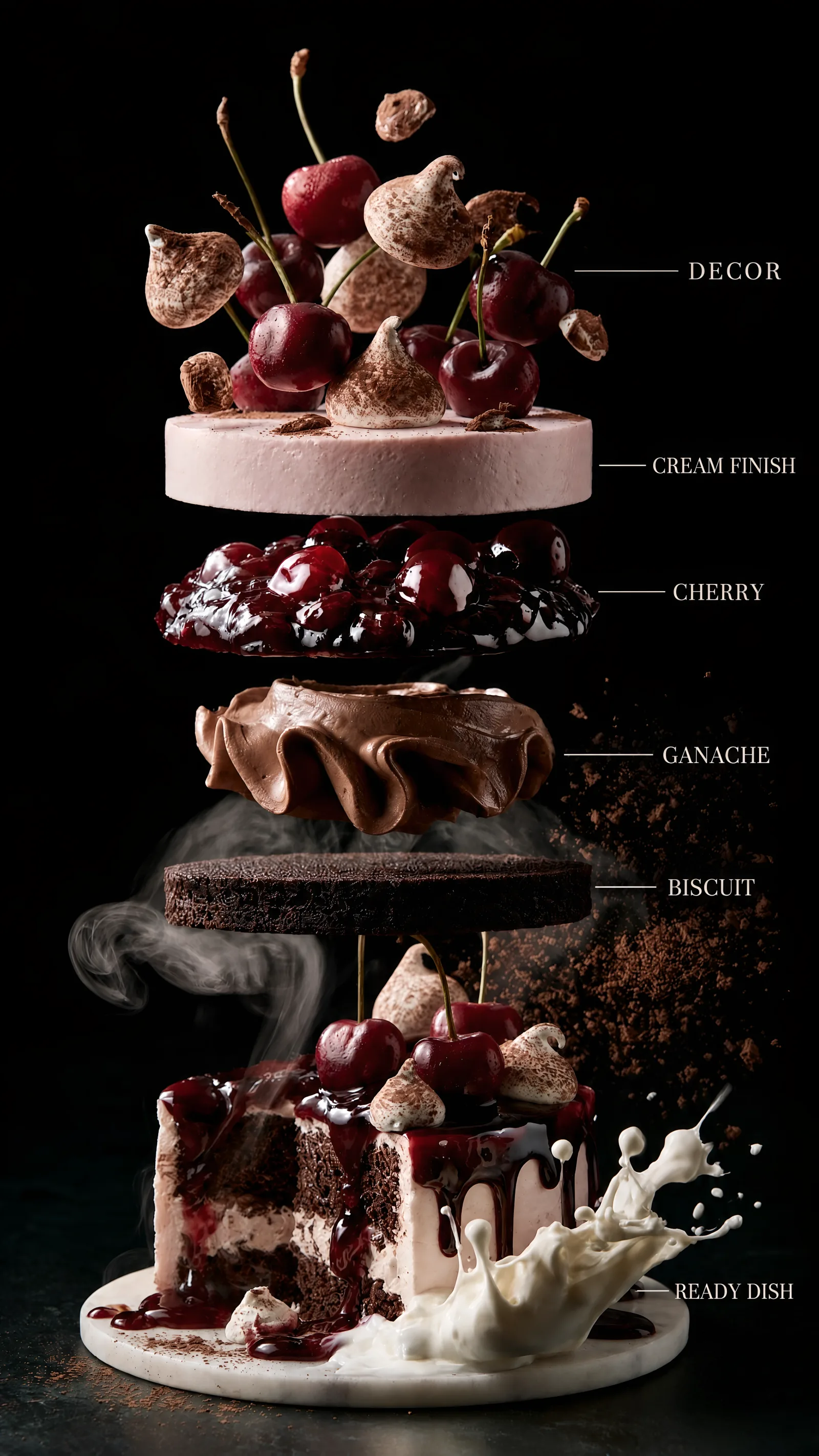 Torta scomposta, scatto food creativo